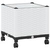 vidaXL Tuinschaal met wielen Wit 40 x 40 x 48 cm PP