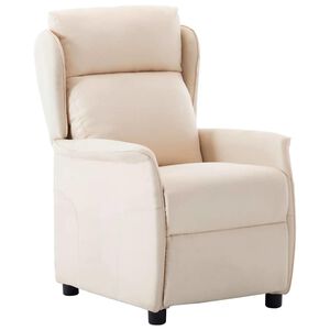 vidaXL Ligstoel Cr&egrave;me Polyester