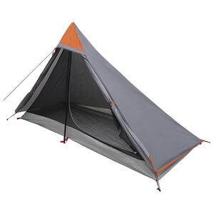 vidaXL Backpacking Tent 222 x 85 x 125 cm Grijs en Oranje