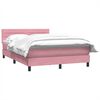 vidaXL Boxspring met matras fluweel roze 140x220 cm
