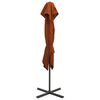 vidaXL Zweefparasol met dubbel dak 250x250 cm terracottakleurig