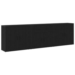 vidaXL Dressoir Zwart Eiken 240 x 33 x 70 cm Bewerkt hout