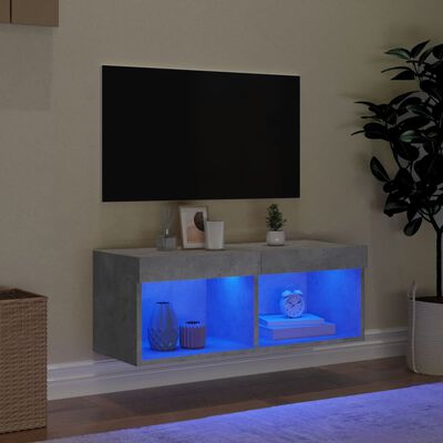 vidaXL Tv-meubel met LED-verlichting 80x30x30 cm betongrijs