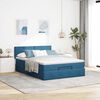 vidaXL Ottoman bed met matras 140x200cm fluweel donkerblauw