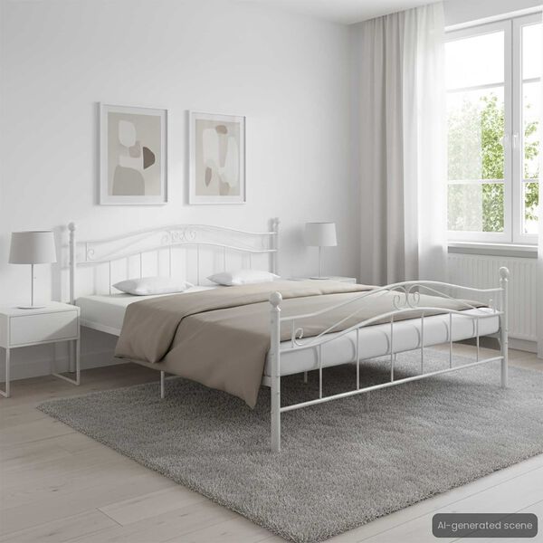 vidaXL Bedframe metaal wit 180x200 cm