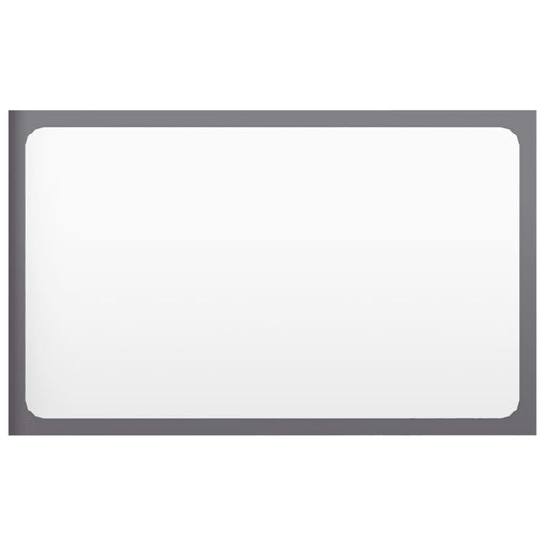 vidaXL Badkamerspiegel 60x1,5x37 cm spaanplaat hoogglans grijs