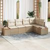 vidaXL Tuin Sofa Set met kussen 5 pcs beige en cr&egrave;mekleurig Poly riet