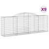 vidaXL Schanskorven 9 st gewelfd 300x50x100/120 cm ijzer