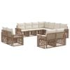 vidaXL Tuinbankenset 11 st Beige en Cr&egrave;me Wit poly rattan