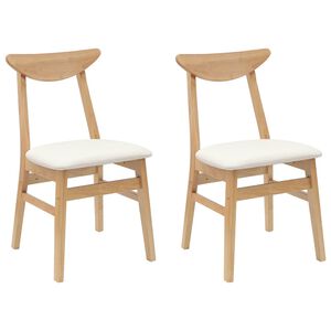 vidaXL Eettafelstoelen 2 pcs Naturel 42 x 47.5 x 81 cm