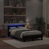 vidaXL Bedframe met LED Zwart Eiken 135 x 190 cm Bewerkt hout