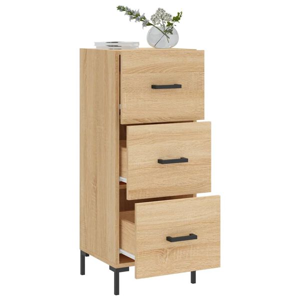 vidaXL Dressoir 34,5x34x90 cm bewerkt hout sonoma eiken