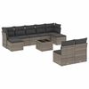 vidaXL 10-delige Loungeset met kussens poly rattan grijs