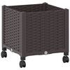 vidaXL Tuinschaal met wielen Bruin 40 x 40 x 48 cm PP