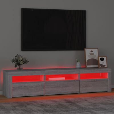 vidaXL Tv-meubel met LED-verlichting 180x35x40 cm grijs sonoma eiken