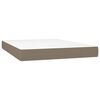 vidaXL Boxspring met matras stof taupe 140x200 cm