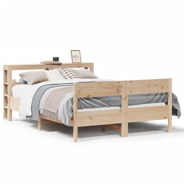 vidaXL Bedframe zonder matras massief grenenhout 140x190 cm