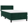 vidaXL Boxspring met matras fluweel donkergroen 90x200 cm