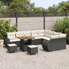 vidaXL Tuin Sofa Set met kussen met opslag 12 pcs Zwart en cr&egrave;me