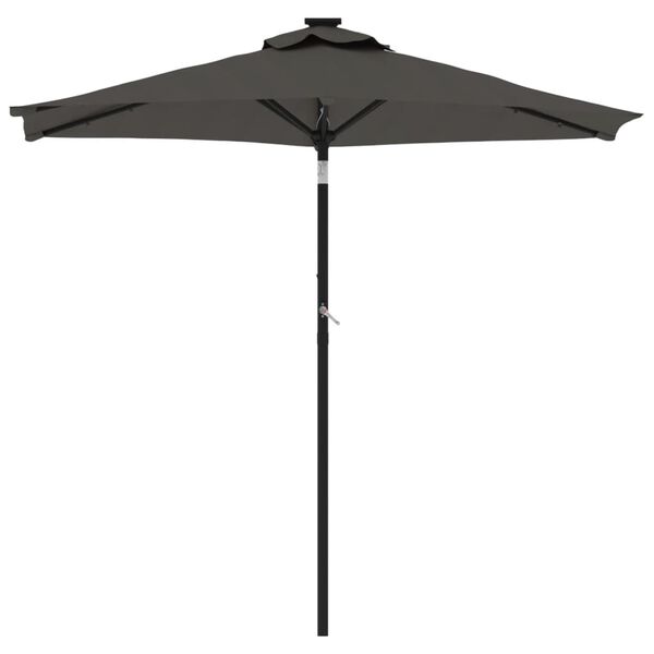 vidaXL Parasol met stalen paal 225x225x212 cm antracietkleurig