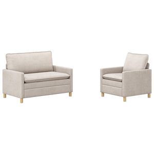 vidaXL Bankstel 2 pcs Cr&egrave;mekleurig Polyester