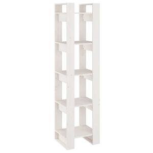 vidaXL Boekenkast/kamerscherm 41x35x160 cm massief grenenhout wit