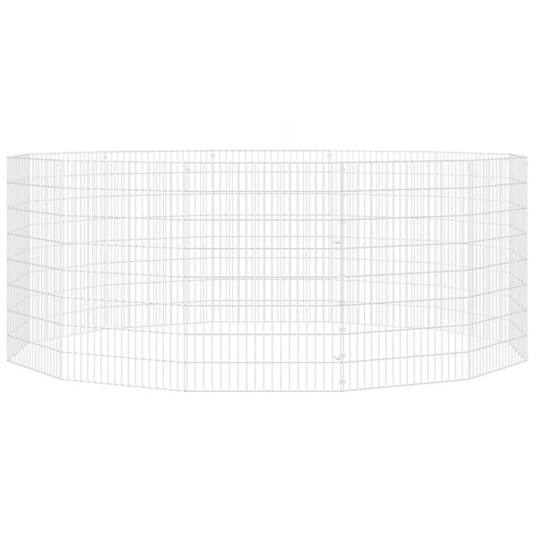 vidaXL Dierenverblijf 12 panelen 54x80 cm gegalvaniseerd ijzer