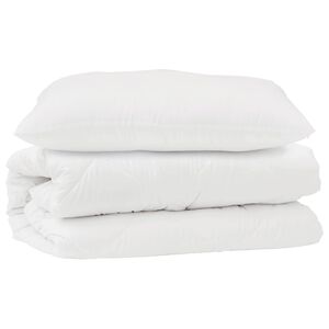 vidaXL Dekbed Set met kussen 2 pcs Wit Microfibre
