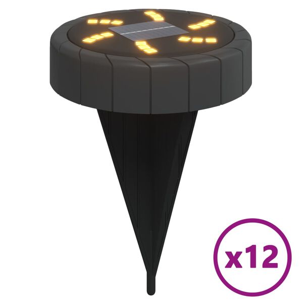 vidaXL Grondlampen 12 st solar met grondpennen warmwit