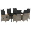 vidaXL Tuin eettafelset 7 st Grijs poly rattan