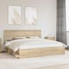 vidaXL Bedframe met hoofdeinde Sonoma 200 x 200 cm Massief grenenhout