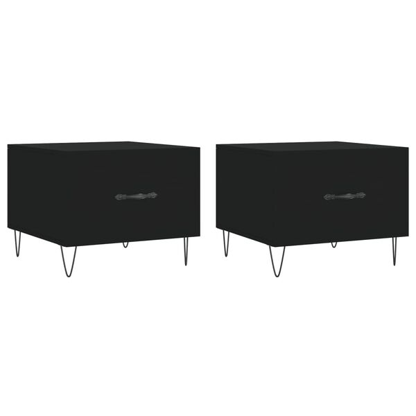 vidaXL Salontafels 2 st 50x50x40 cm bewerkt hout zwart