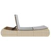 vidaXL Ligbed 2-persoons met kussens poly rattan beige