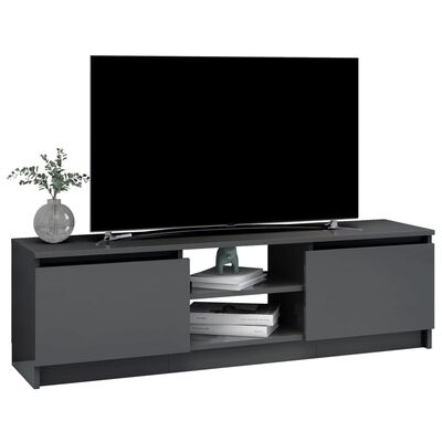 vidaXL Tv-meubel 120x30x35,5 cm bewerkt hout hoogglans grijs