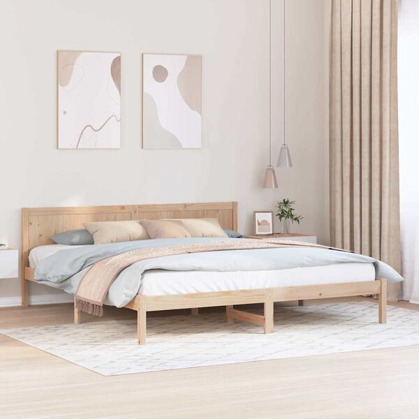 vidaXL Bedframe Bruin 180 x 200 cm Massief grenenhout