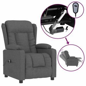 vidaXL Fauteuil elektrisch verstelbaar stof donkergrijs