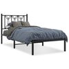 vidaXL Bedframe met hoofdbord metaal zwart 90x190 cm