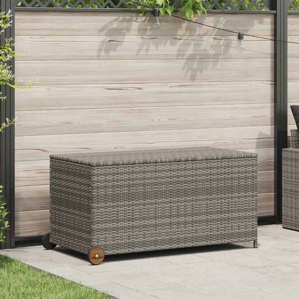 vidaXL Tuinbox 120x65x61 cm poly rattan lichtgrijs