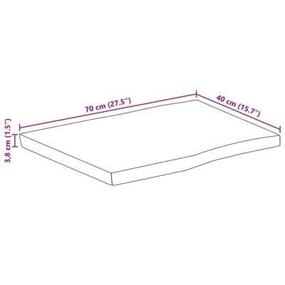 vidaXL Tafelblad met natuurlijke rand 70x40x3,8 cm massief mangohout