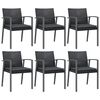 vidaXL Tuinstoelen 6 st met kussens 56,5x57x83 cm poly rattan zwart