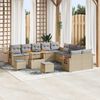vidaXL Tuinbankenset 17 pcs Beige en Licht Grijs poly rattan