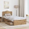vidaXL Bedframe met hoofdeinde Artisan Eiken 90 x 190 cm Bewerkt hout