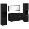vidaXL Badkamermeubelset Wandgemonteerd 4 pcs Zwart Eiken Bewerkt hout