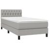 vidaXL Boxspring met matras stof lichtgrijs 100x200 cm