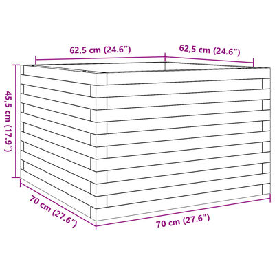 vidaXL Plantenbak 70x70x45,5 cm massief douglashout