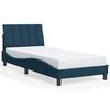 vidaXL Bedframe met LED zonder matras "Hanko" fluweel blauw 80x200 cm