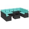vidaXL Tuin Sofa Set 10 st Zwart Poly riet