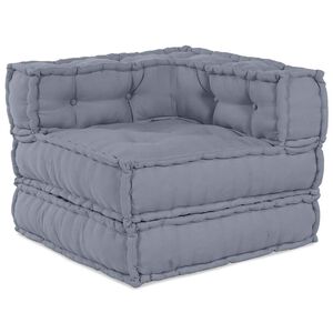vidaXL Modulair Sofabet Stof Grijs 70 x 70 x 56 cm