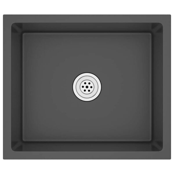 vidaXL Gootsteen handgemaakt roestvrij staal zwart