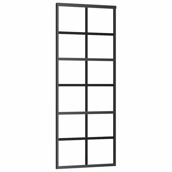 vidaXL Schuifdeur met beslag 76x205 cm ESG-glas en aluminium